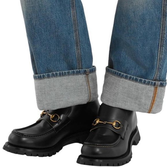 ⚡️SOLD! NEW GUCCI Cordovan Lux Harald Horsebit Black Leather Ankle Boots 7.5 G - Picture 8 of 13